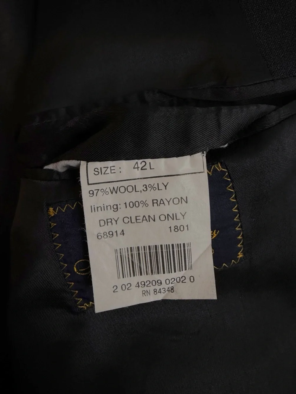 Brooks Brothers Brooksease Mens 42L Charcoal Grey Wool Stretch Blazer Jacket